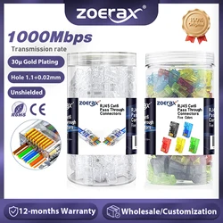 ZoeRax Conectores RJ45 Cat6 de Paso para Cable UTP/STP