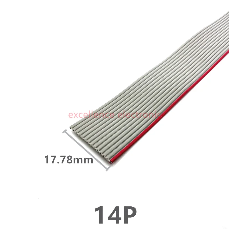 Cable de cinta plana de tono gris, 1/2/5/10 metros, 6P/8/10/14/16/20/26/30/34/40/50/60 Pines, 1,27mm, 28 AWG cable para conector FC IDC de 2,54mm - imagen 5