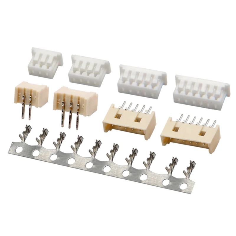 50 Uds MICRO JST 1,25 2/3/4/5/6/7/8/9/10 conector de pines paso de 1,25 MM ángulo recto/encabezado de Pin recto/carcasa/terminal