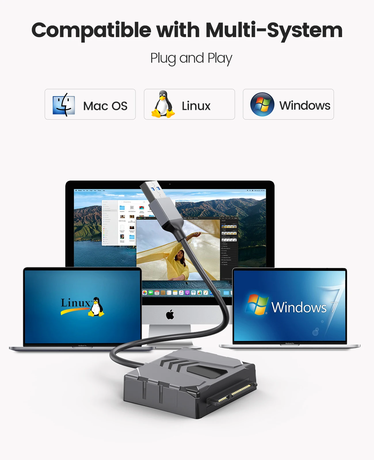 ORICO-Adaptador de unidad HDD USB 3,0 a Cable SATA, convertidor SATA, adaptador para disco duro externo HDD/SSD de 2,5 pulgadas - imagen 5