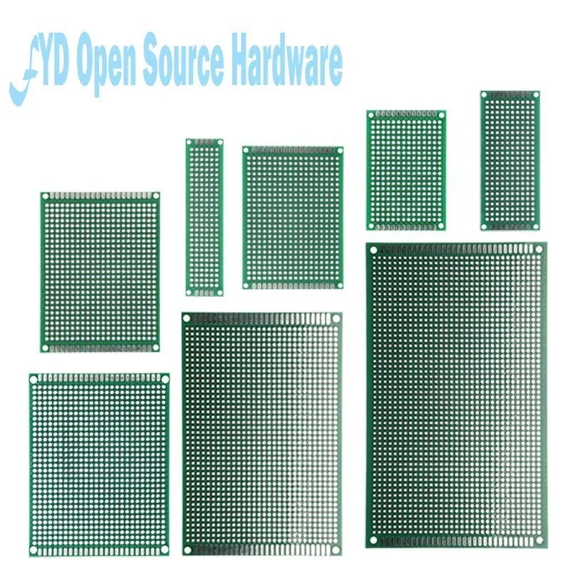 2x8 3x7 4x6 5x7 6x8 7 7x9 8 8x12 9 9x15cm verde PCB doble panel de tablero de prototipo Universal Kit de Protoboard