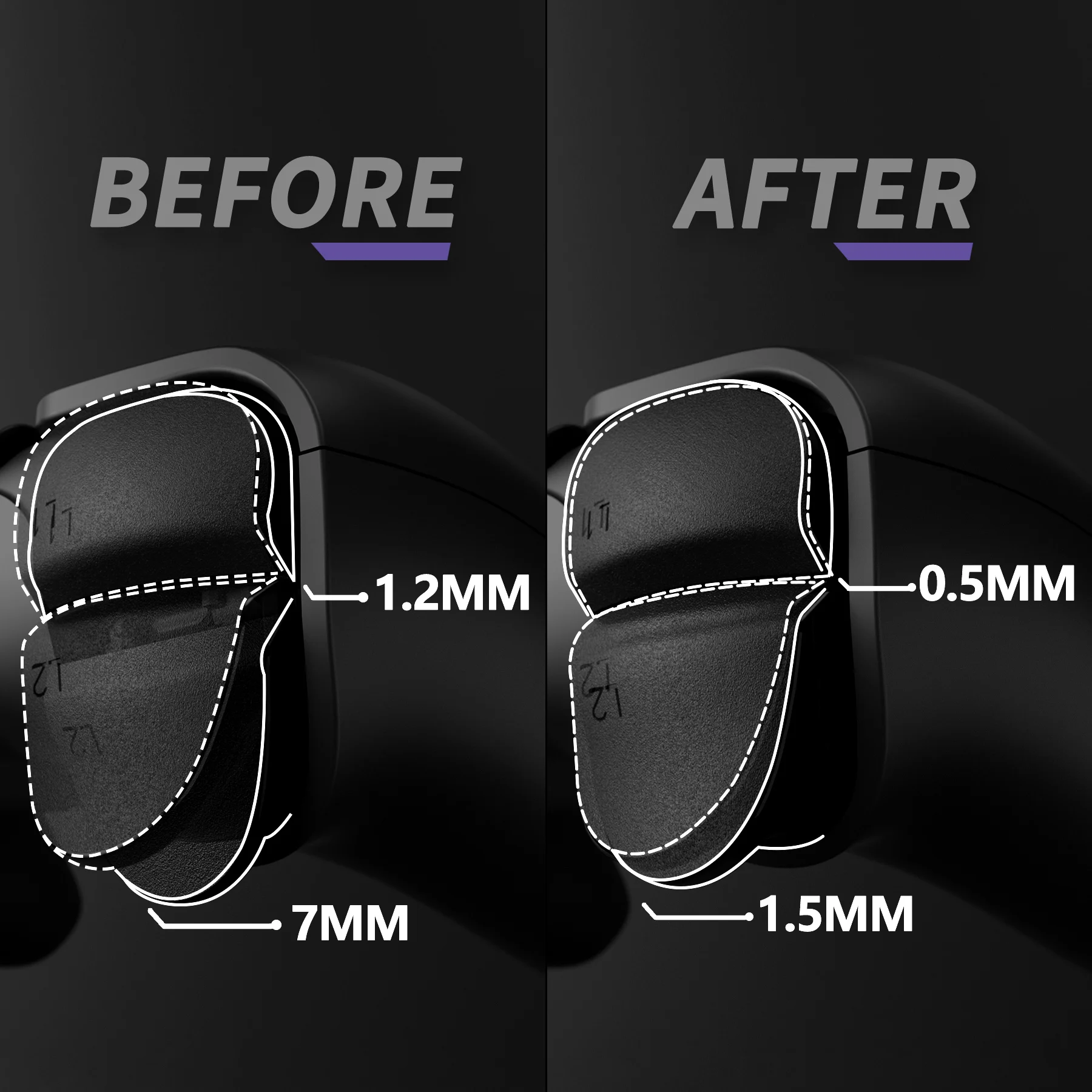 Microinterruptor eXtremeRate-Kit de gatillo de pelo Clicky versión fuerte para controlador ps5 BDM-010 y botones de hombro BDM-020 - imagen 3