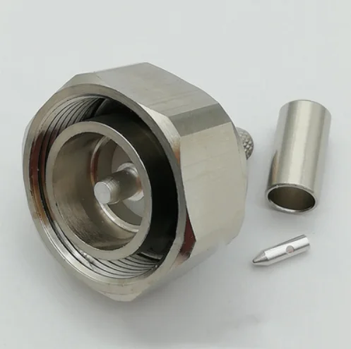 1 unidad (Mini DIN) 4,3-10 conector macho engarzado para Cable RG58 conector recto RF