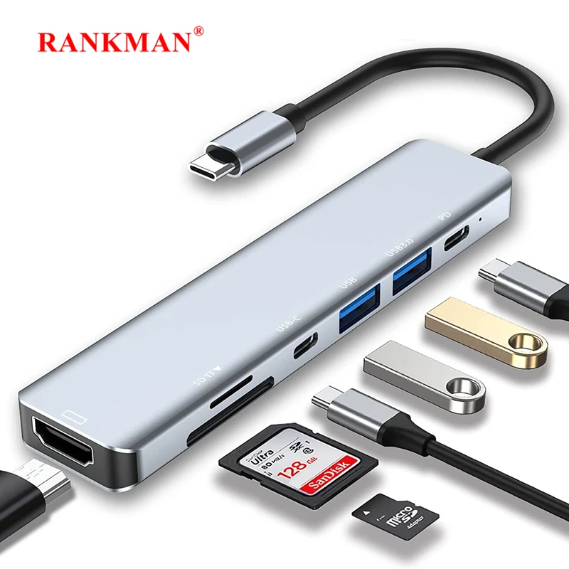 Hub USB-C HDMI 4K MultiPuerto con Lector SD y TF