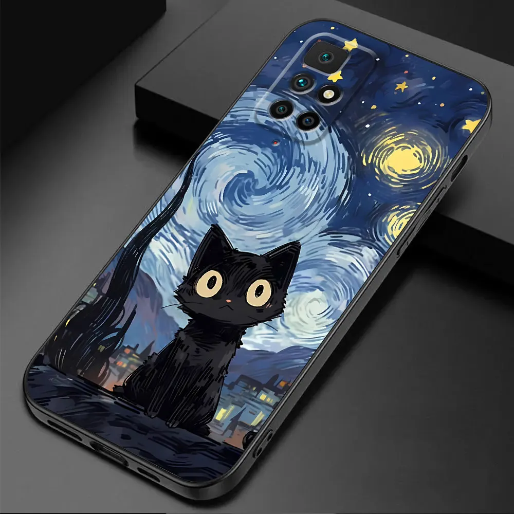 Funda de silicona con diseño de gato y cielo estrellado para Xiaomi Mi 13 12T 11T Note 10 10T Pro 11 Lite CC9 Pro 12 Lite 13 Pro 11T Pro 12T - imagen 2