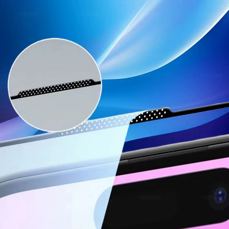 2 uds altavoz sin agujeros vidrio templado a prueba de polvo para iPhone 17 Air 16e 16 15 14 Plus 13 12 mini 11 Pro Xs Max X XR Protector de pantalla - imagen 4