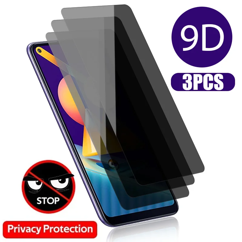 3 uds 9H vidrio templado antiespía para Samsung Galaxy A15 A25 A35 A55 5G película de vidrio de privacidad