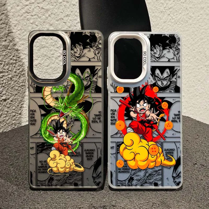 D-Dragon Ball Son Goku funda de dibujos animados para Redmi Note 14 13 12 11 10 9 8 Pro Plus funda de teléfono plateada colorida