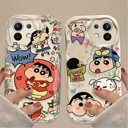 Funda C-Crayon ShinChan Wave para Xiaomi 14T/13T/12T y Poco X6/X5/F6