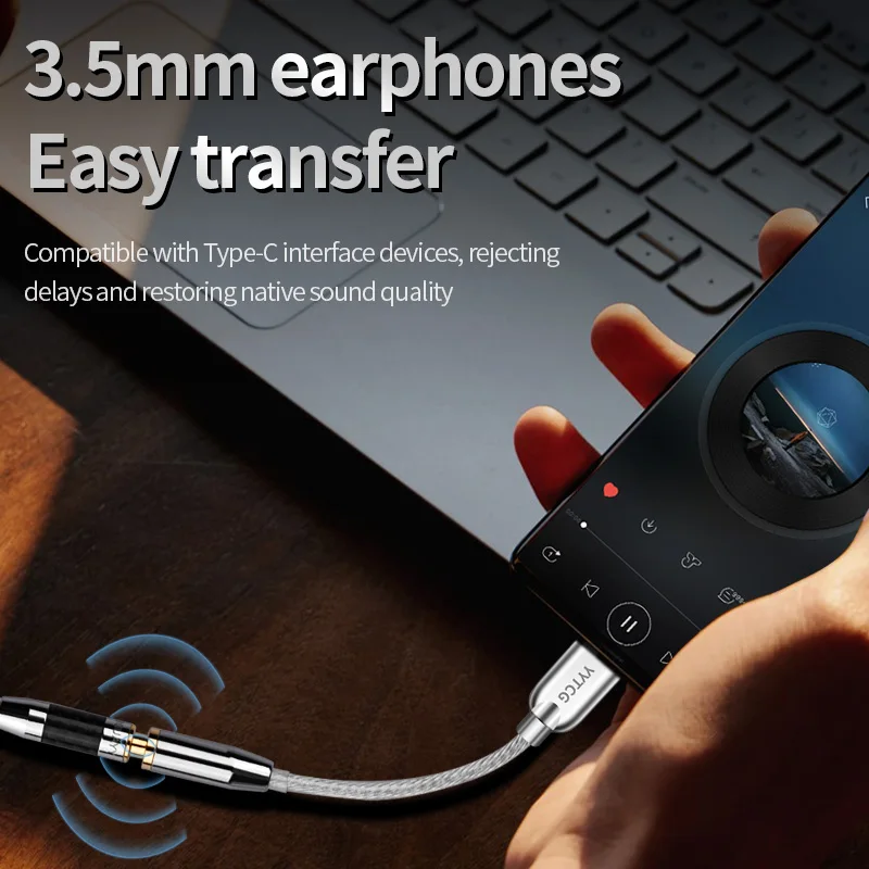 Adaptador de auriculares USB tipo C a conector de 3,5mm USB C 3,5mm AUX convertidor de auriculares Chip DAC para Xiaomi Mi10 HUAWEI P30 Samsung Galaxy - imagen 3