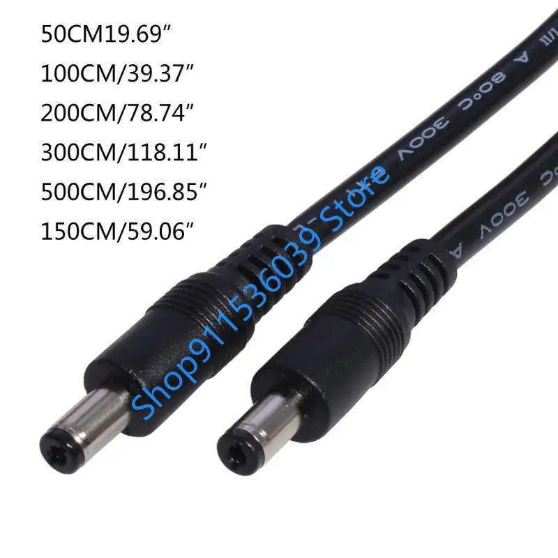 18AWG DC enchufe de alimentación 5,5x2,1mm macho a 5,5x2,1mm macho CCTV Cable conector adaptador 12V 10A cables de extensión de alimentación 0,5 m-5m - imagen 4