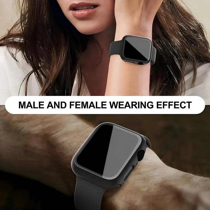 2 uds caja de vidrio templado para Apple Watch Series 11 10 9 8 7 6 SE 42 46mm 45MM 41MM 40mm 44MM accesorios de cubierta protectora de pantalla - imagen 4
