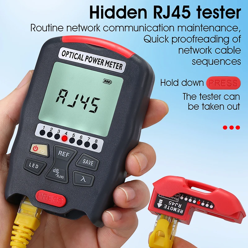 Mini medidor de potencia óptico multifuncional (-50 ~ + 26dBm/-70 ~ + 10dBm OPM), probador de Cable de fibra óptica AUA-D5/D7/DC5/DC7, interfaz SC/FC/ST - imagen 4
