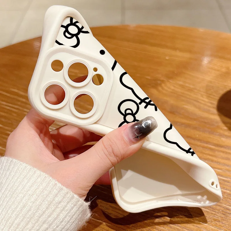 Funda de teléfono Kawaii rosa Hello Kittys para iPhone 16 15 14 13 12 11 Pro Max Mini XR XS X 7 8 6 6s Plus cubierta trasera suave de TPU - imagen 3