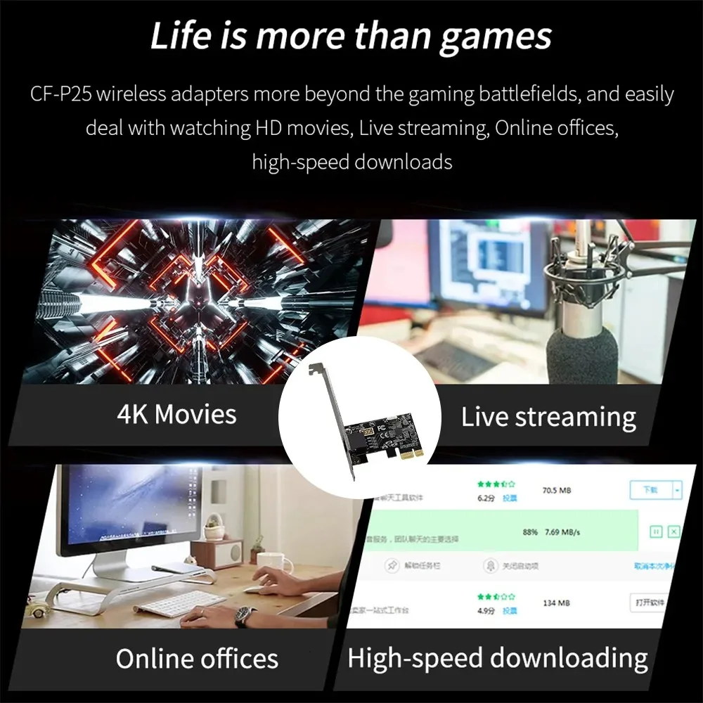 Tarjeta de red con Chip Pcie a RJ45 RTL8111E de 1000Mbps, adaptador de red Gigabit PCI Express, tarjeta de red de 100/1000/1000Mbps para escritorio - imagen 3