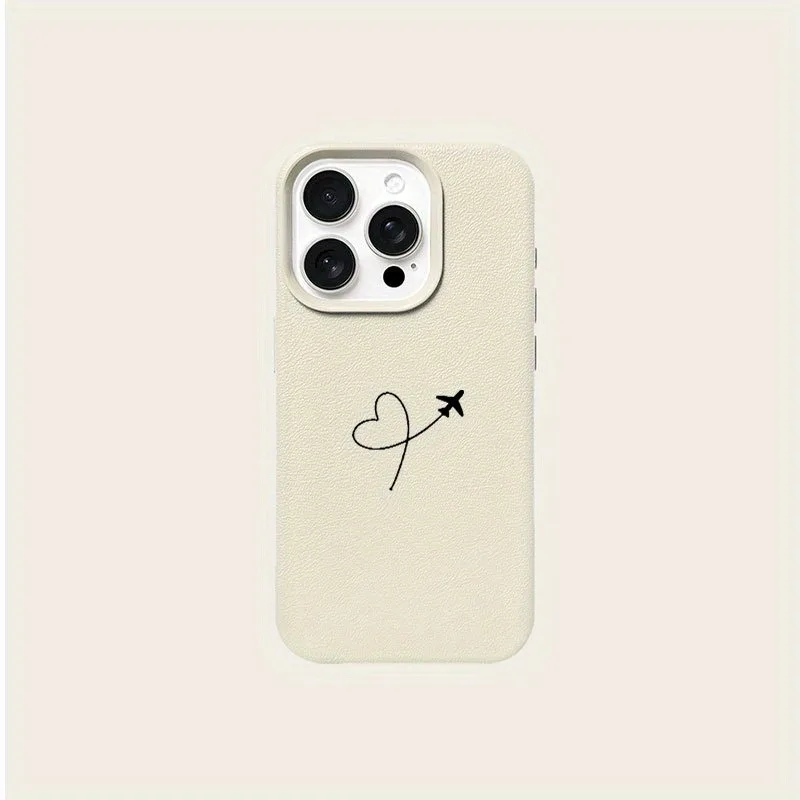 Funda de teléfono con patrón de lichi de trayectoria de avión de amor para iPhone 17 16 15 14 13 12 11 Pro Max 17 Air 15 Plus X XS XR 16E funda suave - imagen 5