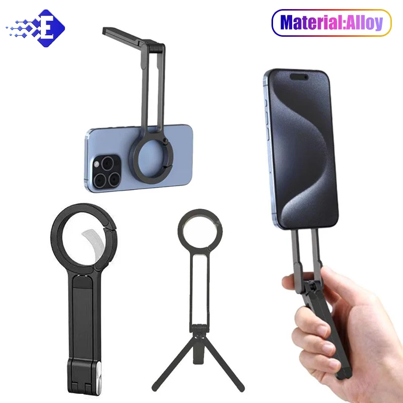 Trípode portátil ajustable para teléfono con mosquetón Magsafe para Iphone 12-17 Pro Max, mango de trípode de viaje con montaje magnético Vlog para exteriores
