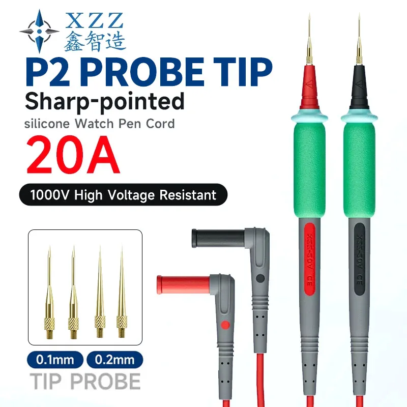XZZ P2 1000V 20A Sonda superconductora Multímetro de precisión Pluma de plomo Adecuado para herramienta de cable de prueba de corriente y voltaje digital