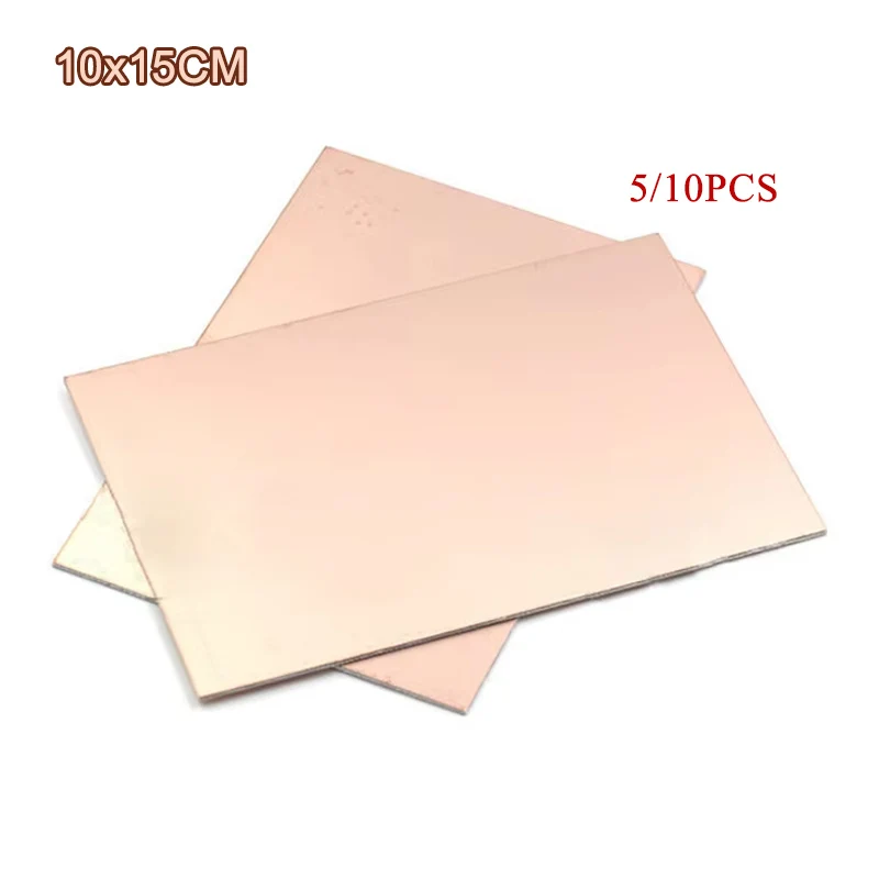 5/10 Uds PCB 10x15CM FR-4 de fibra de vidrio placa chapada en cobre de un solo lado Kit electrónico DIY placa de circuito laminado para Arduino