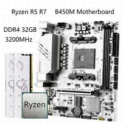 Placa base JGINYUE B450M para Ryzen con DDR4 doble canal y M.2 NVMe