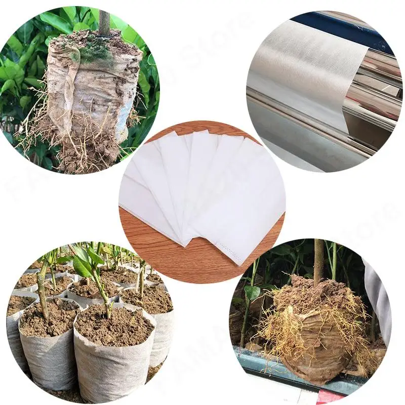 50 Uds. Bolsas para vivero, macetas para cultivo de plantas y flores, macetas para aireación, tela no tejida, plantación de jardín biodegradable m20 - imagen 5