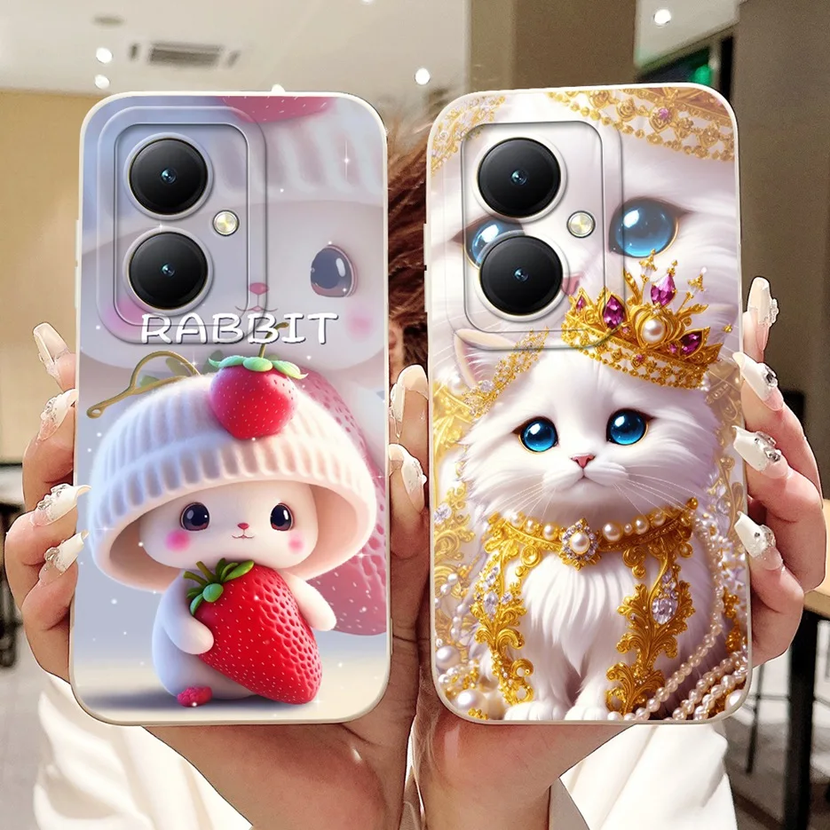 Para Vivo Y27 4G funda V2249 nuevas flores caramelo pintado funda de silicona suave para Vivo Y27s Y 27 s VivoY27 5G V2302 V2322 Fundas - imagen 2