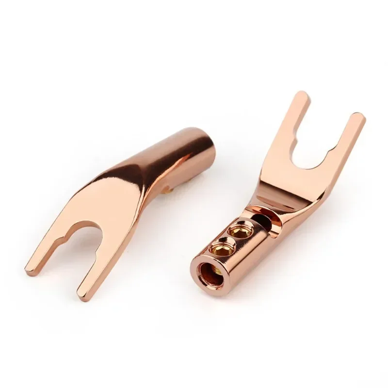 Conector Banana en forma de Y U para altavoces de Audio, Terminal de tornillo, horquilla, conector de cable de pala, Conector de altavoz HiFi de cobre púrpura dorado, plateado y morado - imagen 3