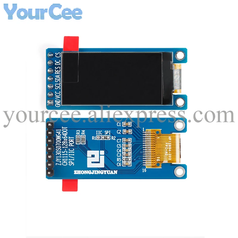 Pantalla LCD OLED de 1,29 pulgadas, módulo CH1115, 128X64, IIC, I2C, 1,29x64, blanco, azul, 4P/7P - imagen 5