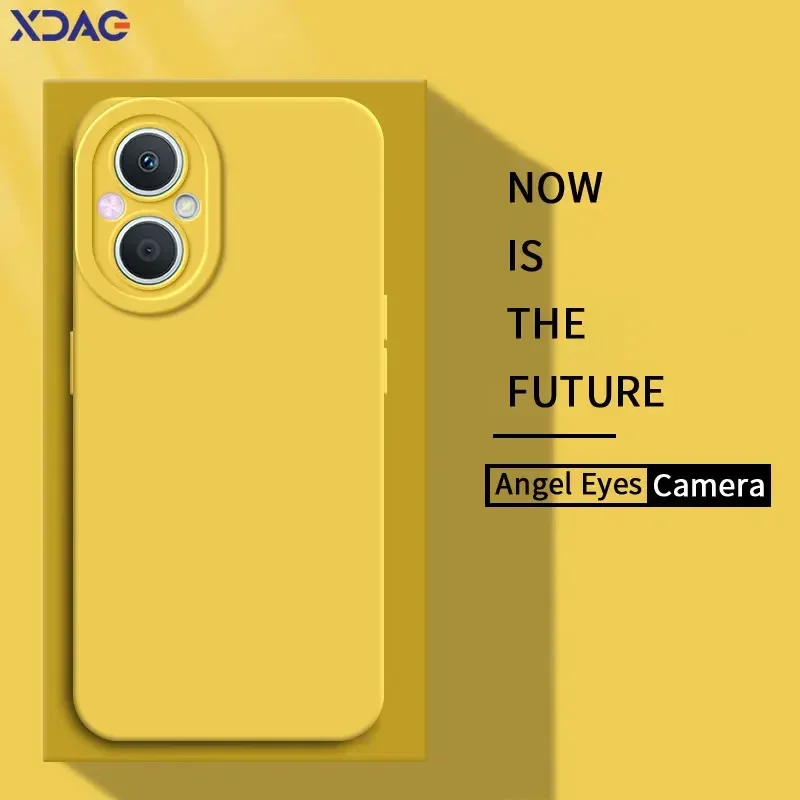 Funda de teléfono líquida cuadrada con ojos de ángel para OPPO F21, F21S Pro 5G, Funda de silicona suave para móvil F21Pro, bolsas a prueba de golpes para niñas - imagen 2