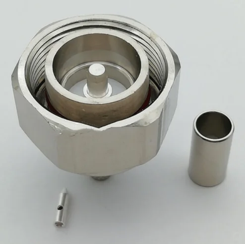 1 unidad (Mini DIN) 4,3-10 conector macho engarzado para Cable RG58 conector recto RF - imagen 3