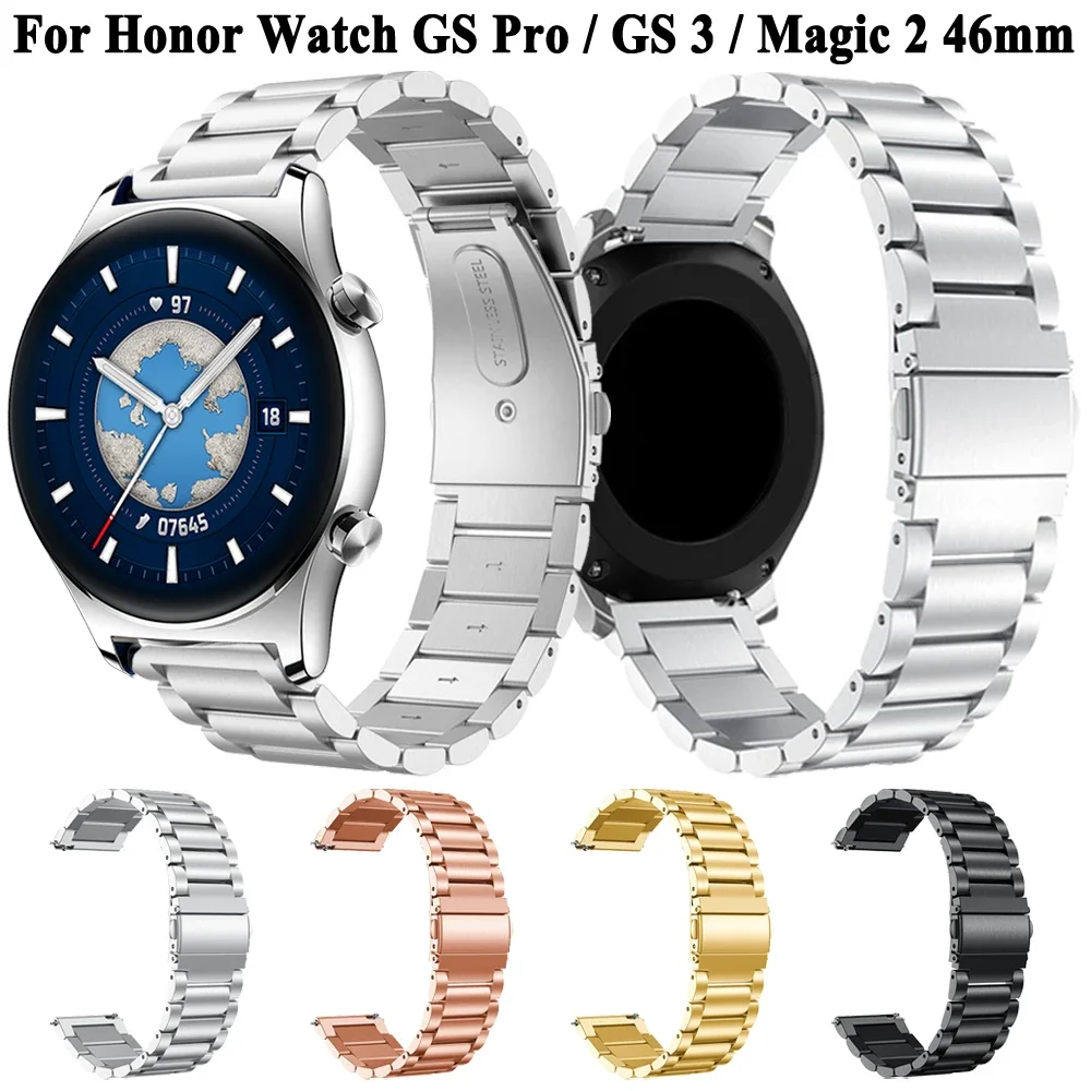 Correa de reloj de 22mm para Honor GS 3 GS Pro MagicWatch 2, pulsera de acero inoxidable de 46mm para Huawei Watch 4 3 3Pro GT2 3 4 46MM GT2Pro