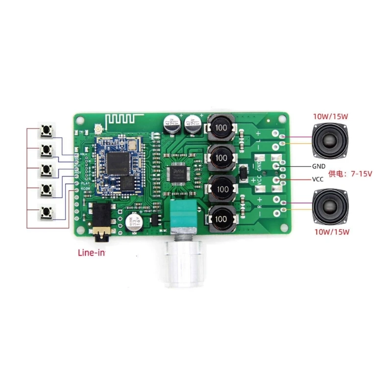 Mini placa amplificadora de potencia compatible con Bluetooth 5,0, QCC3031/3034, APTXHD - imagen 2