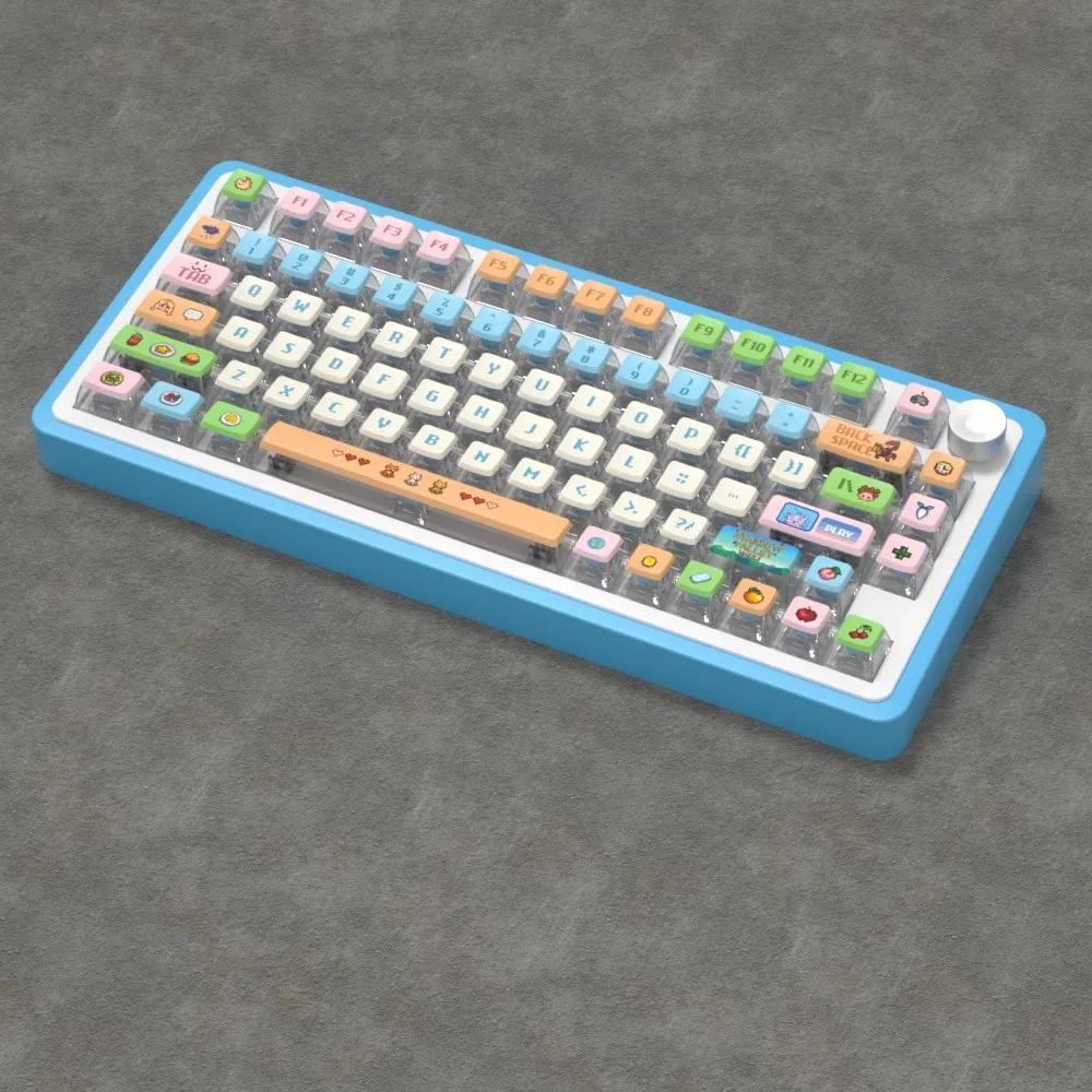 Teclas temáticas Stardew Valley, teclas con perfil de cereza de dibujos animados para teclado mecánico, tapa de tecla personalizada translúcida con personalidad - imagen 3