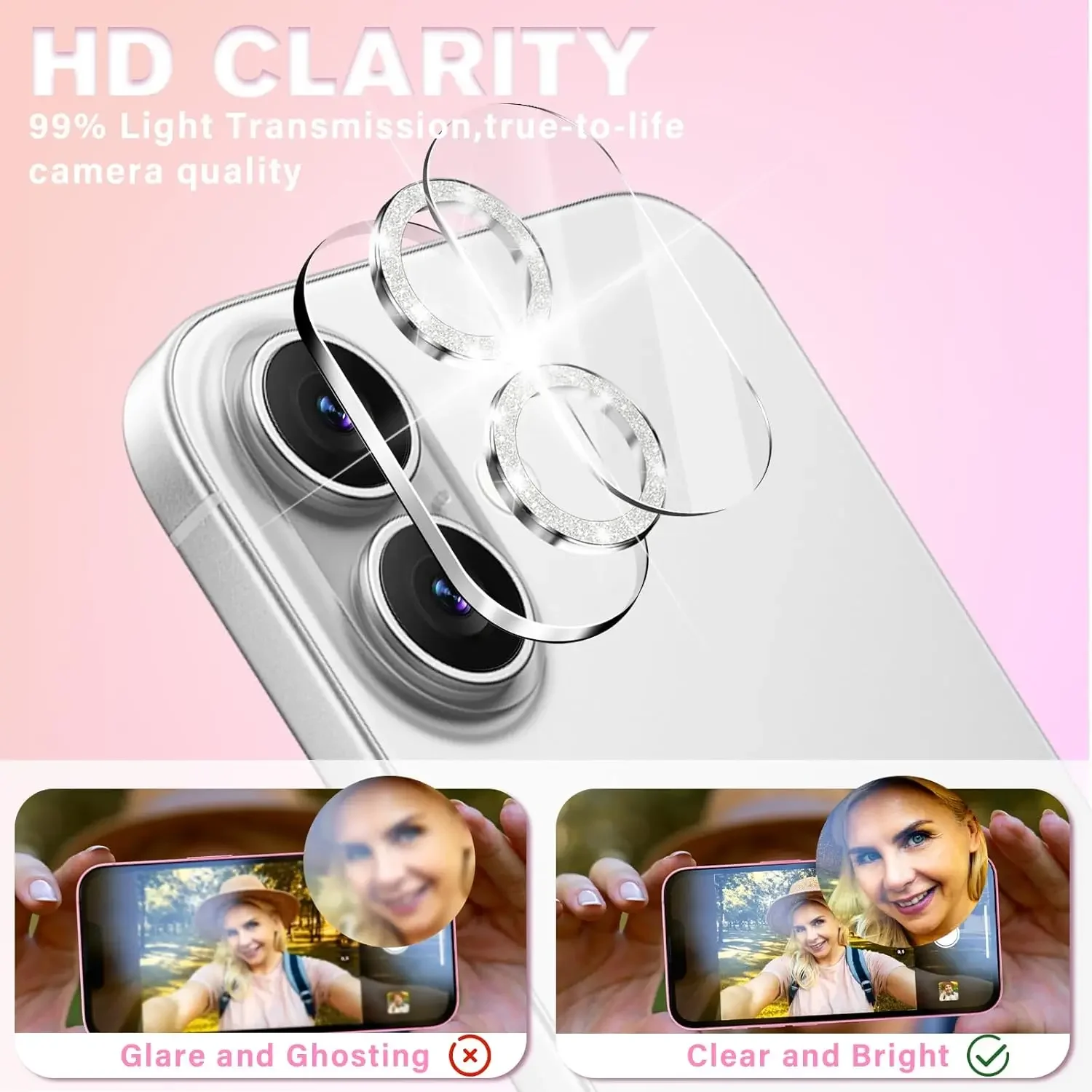 1 Uds. Cubiertas de lentes brillantes para IPhone 17 Series 9H dureza protectores de cámara de vidrio templado para IPhone17 17Air 17 Pro 17ProMax - imagen 3