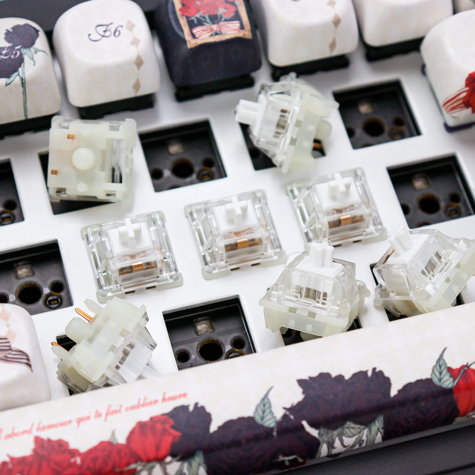 KBDiy-interruptor Kang blanco V3 de 5 pines, Teclado mecánico, interruptores lineales 40gf, tallo MX personalizado, lubricado en fábrica, 35 Uds., RGB SMD para juegos