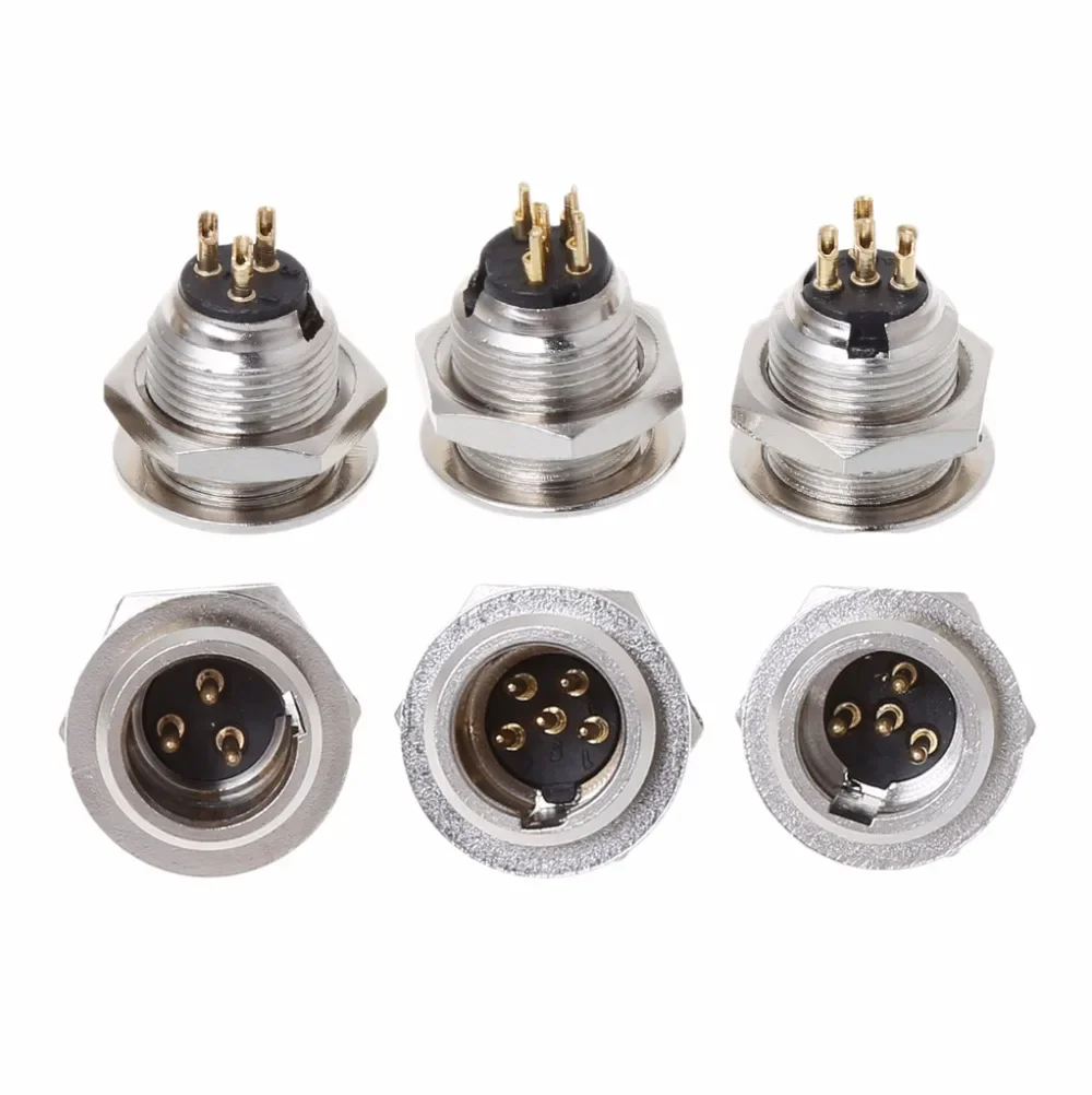 1 Uds alta calidad Mini XLR 3Pin 4Pin 5Pin Panel macho chasis enchufe pequeño XLR micrófono conector de Audio