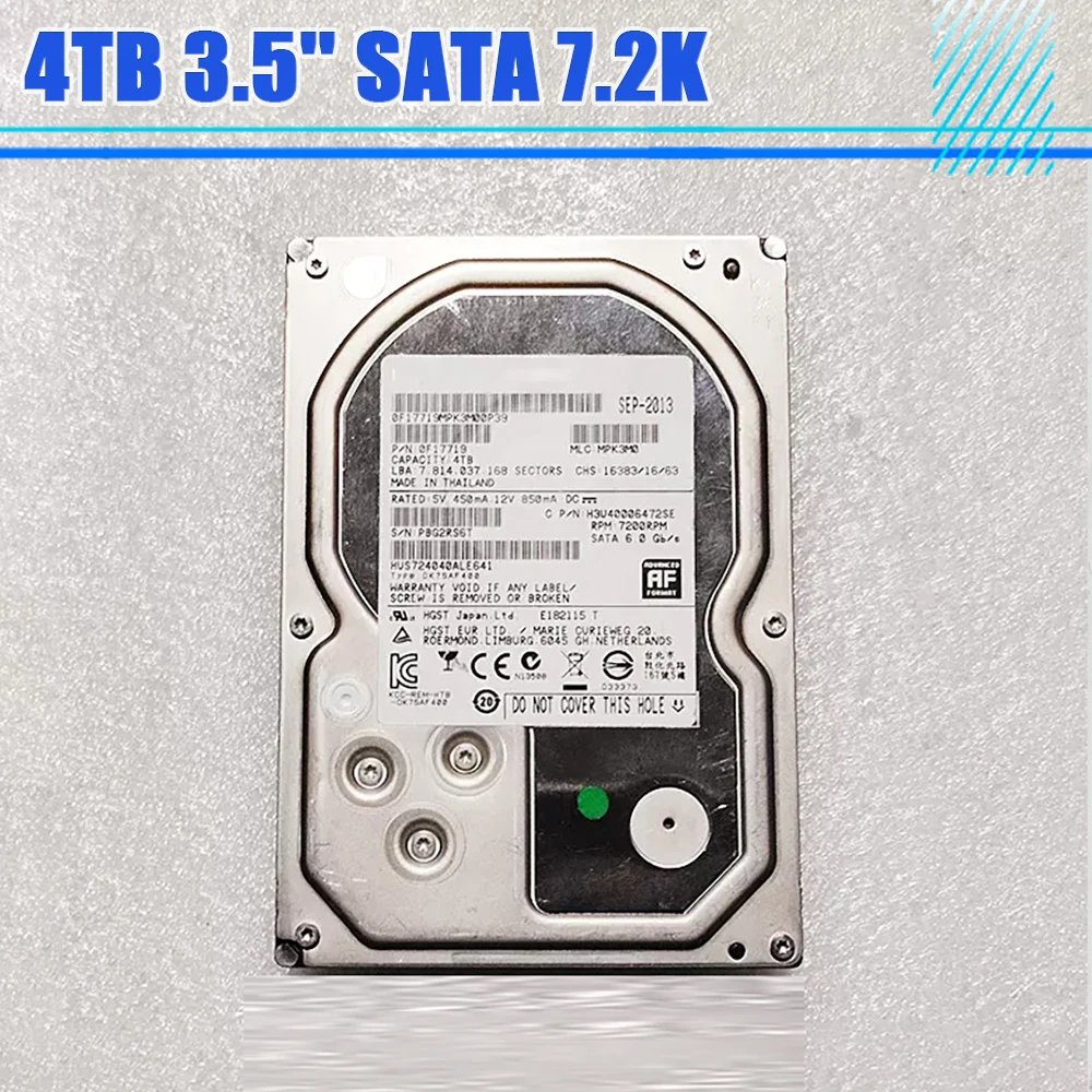 Disco duro HUS SATA 7.2K de 4 TB y 3,5 pulgadas 724040 ALE641 Monitoreo de disco duro para HGST