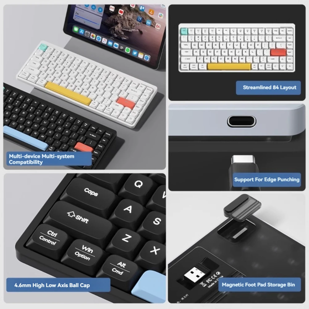 Teclado mecánico de bajo perfil YK84, inalámbrico, Bluetooth, personalizado, ultrafino, portátil, oficina, juegos, Mac, Ipad, portátil - imagen 4