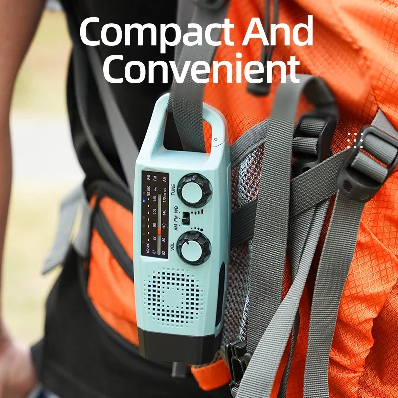 Prevención de desastres de emergencia multifuncional, Radio de emergencia de 2000mAh, alertas meteorológicas AM/FM/WB, linterna LED para huracanes - imagen 5