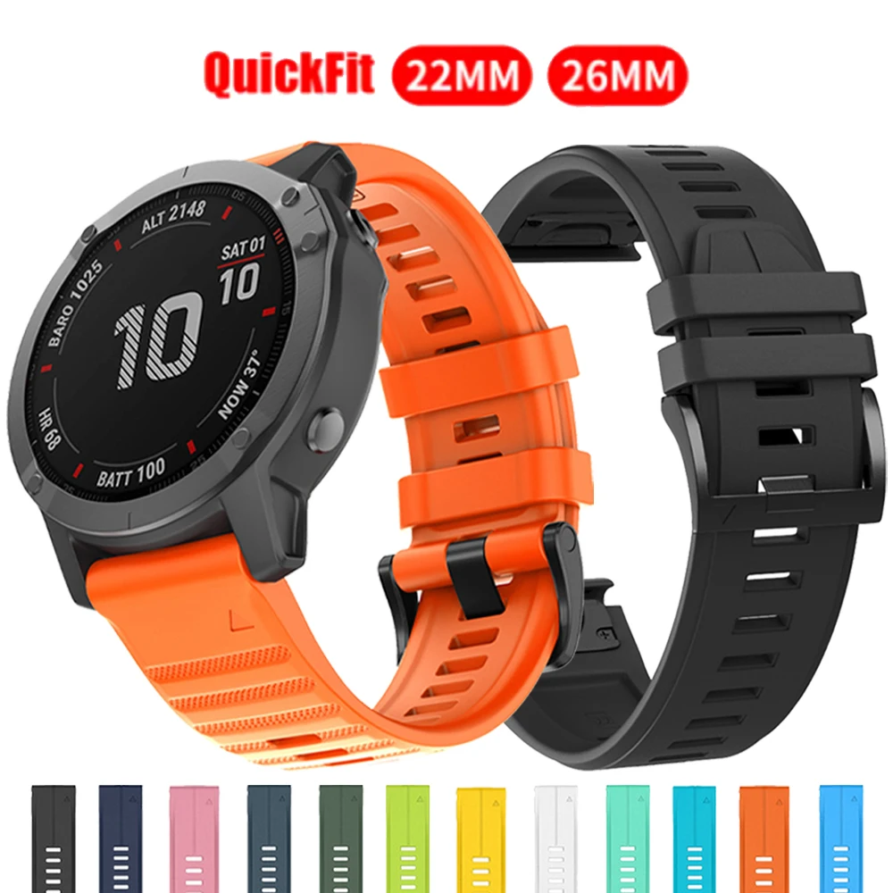 Correa de reloj de ajuste rápido de 22mm y 26mm para Garmin Fenix 8 7 7X E 5X Plus 6X Pro, correa de silicona Enduro 3 2 Epix Gen2 Instinct 2X