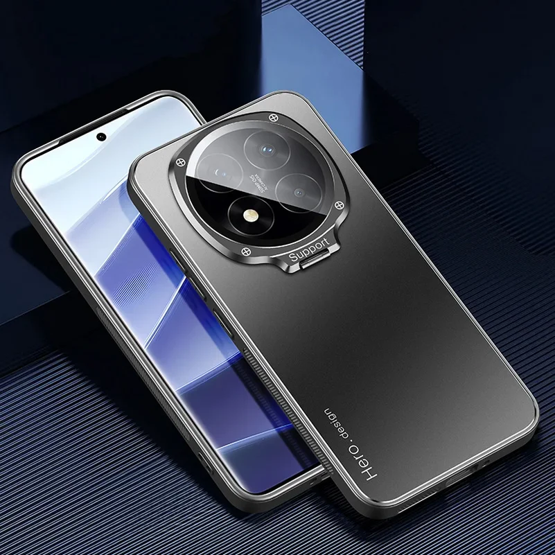 Cubierta de soporte de cámara con lente de Metal para Redmi Note 14 Pro Plus 14pro, protección mate a prueba de golpes, funda de soporte