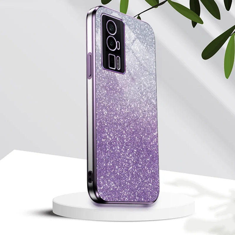 Funda chapada con purpurina degradada de lujo, funda trasera de silicona para Xiaomi Mi Poco F5 X5 X3 Pro M4 M3 F4 F3 GT Pro M5, M5S, C55, C40 - imagen 2