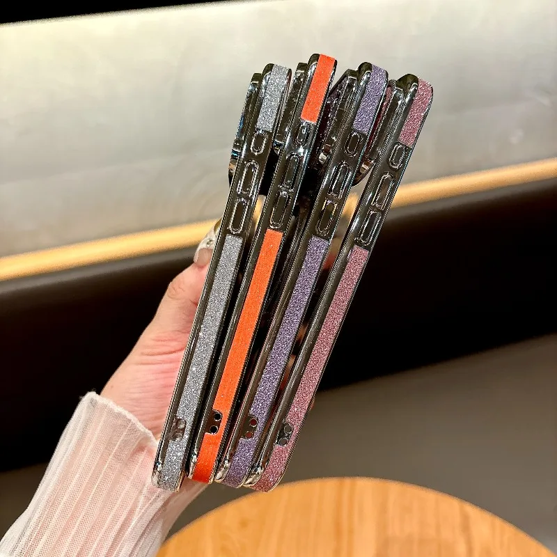 Para Magsafe funda de teléfono de carga inalámbrica para Iphone 17 Pro Max Air Glitter lente protección de cámara cubierta transparente para IPhone17 - imagen 3