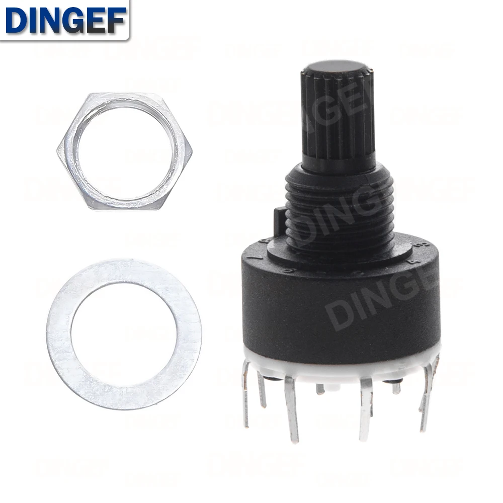 1 Uds 1/2 polos 3/4/5/6/8 posiciones RS16 16mm interruptor de banda giratoria 16MM DC60V 0.3A 15mm eje flor interruptor redondo - imagen 3