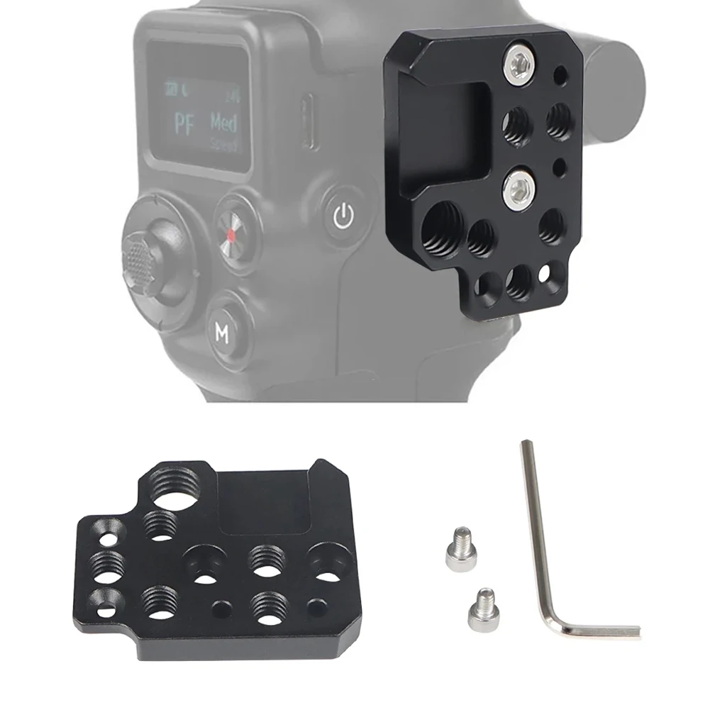 Placa adaptadora de aleación de aluminio para DJI Ronin RS3/RS2/RSC2/SC/S, soporte de Monitor de Metal con zapata fría de 1/4 y 3/8 agujeros - imagen 2