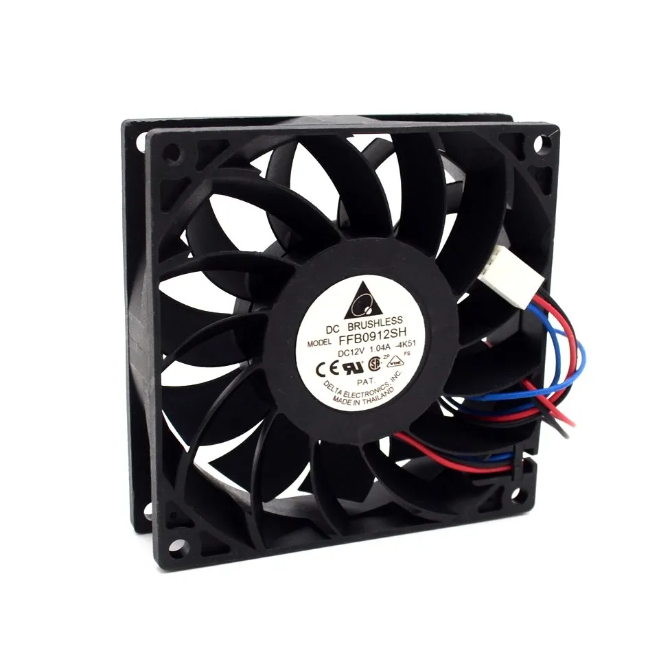 Ventilador de refrigeración FFB0912SH, 1 piezas, 92x92x25mm, 92mm, con conector, motor dual 9025, 12V, 1.04A - imagen 2