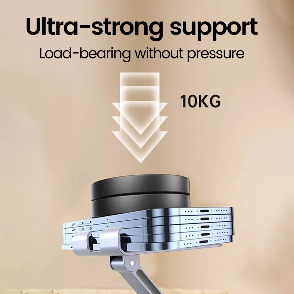 Soporte Universal para tableta con rotación de 360 grados, totalmente de aluminio y Metal, soporte plegable para teléfono de escritorio, soporte para teléfono perezoso para iPhone - imagen 4
