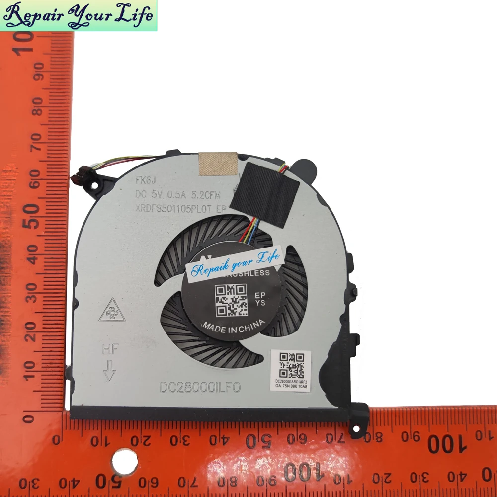 Ventilador de CPU para portátil Dell XPS 15 9550 Precision M5510 5510 0RVTXY 036CV9, ventiladores de radiador de refrigeración para procesador DFS501105PR0T - imagen 4