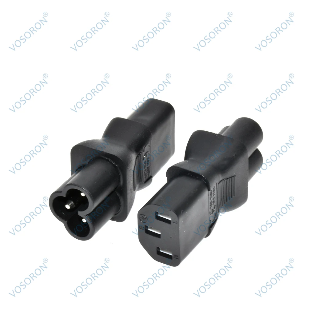 IEC 320 C13 hembra a C6 macho convertidor de enchufe de hoja de trébol de 3 pines adaptador de corriente alterna - imagen 5