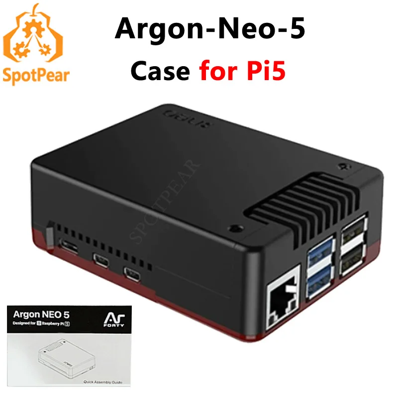 Raspberry Pi 5 Argon Neo 5 caja de aluminio Pi5 funda protectora del disipador de calor para Pi5